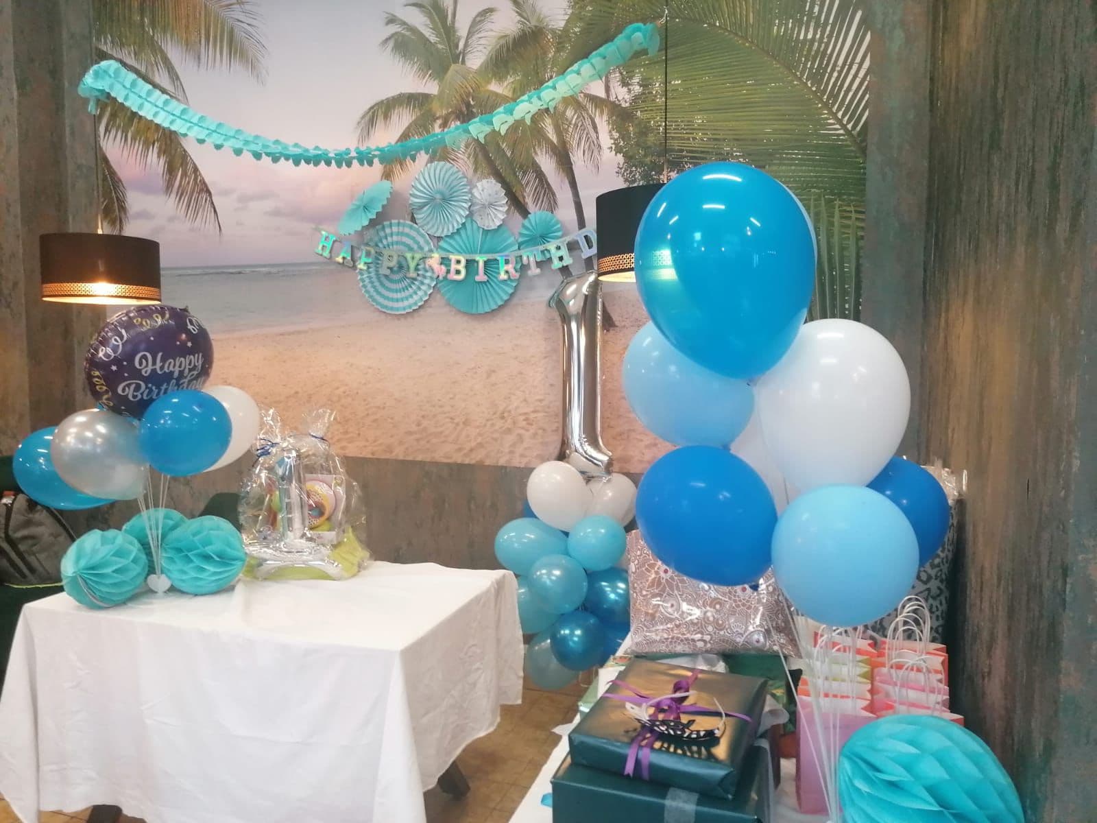 Blue themed birthday celebration