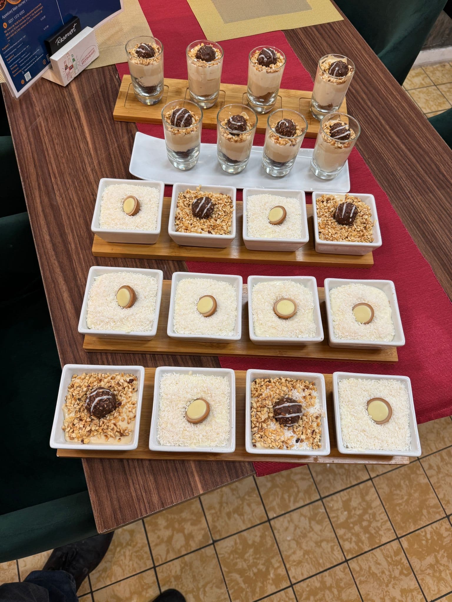 Dessert display with shots and sweets