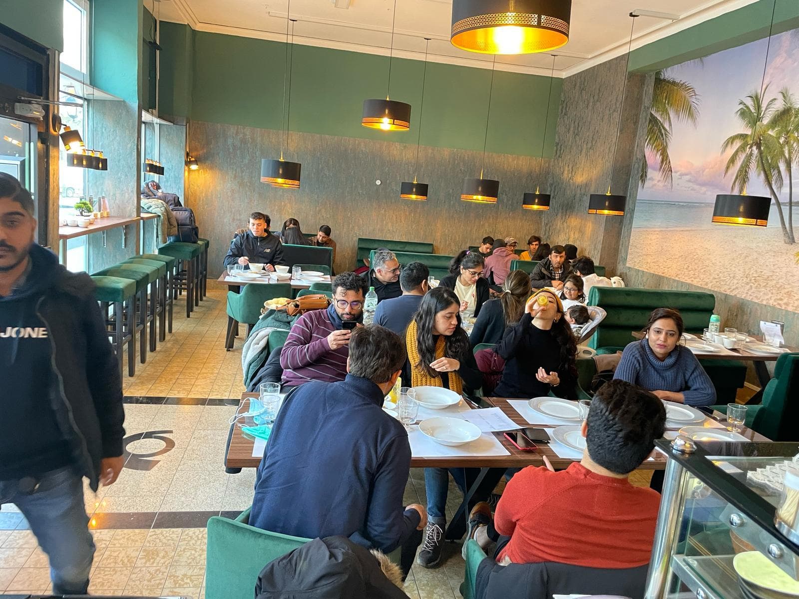 Restaurant full of happy diners