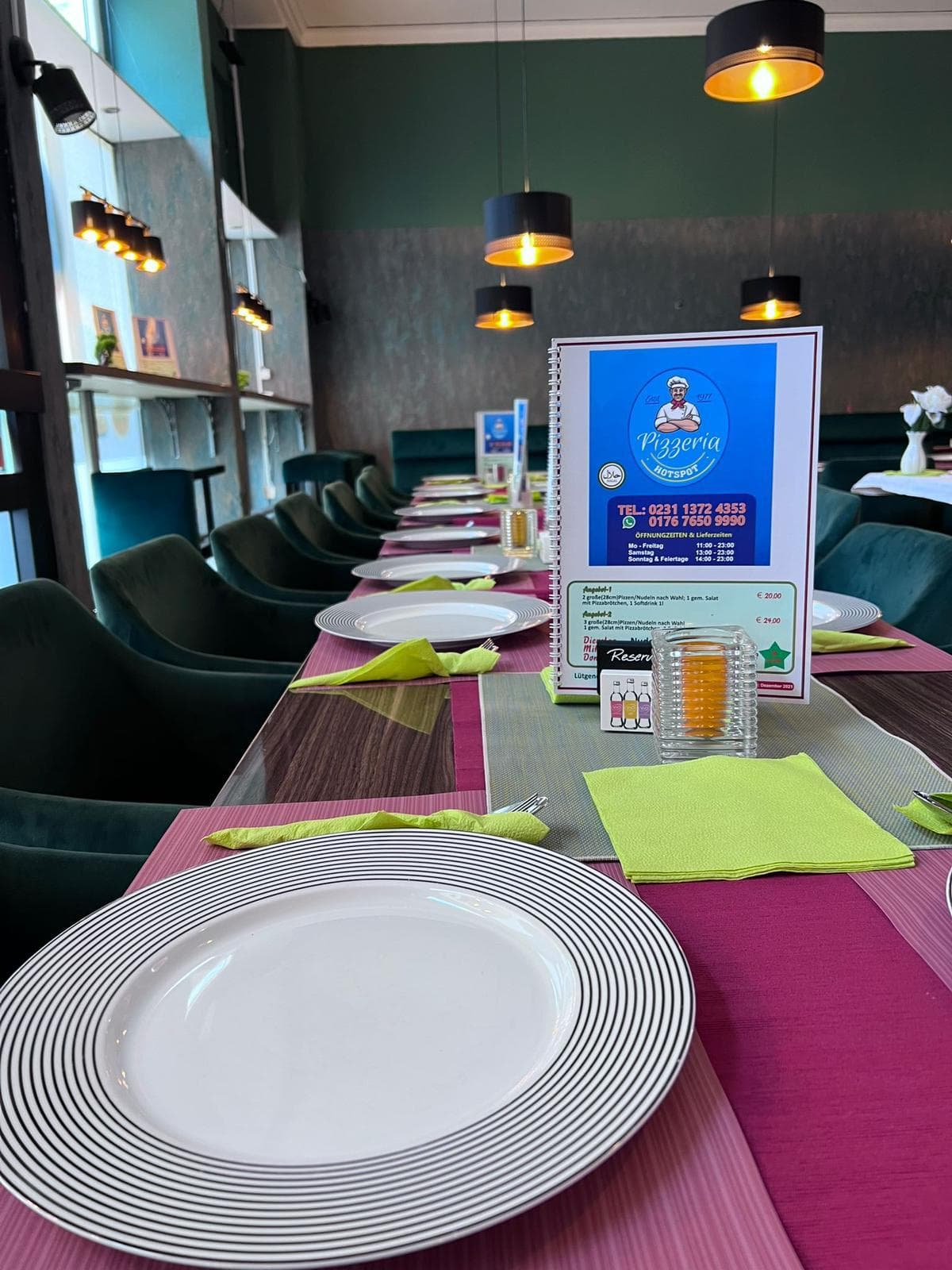 Evening ambiance with pendant lamps