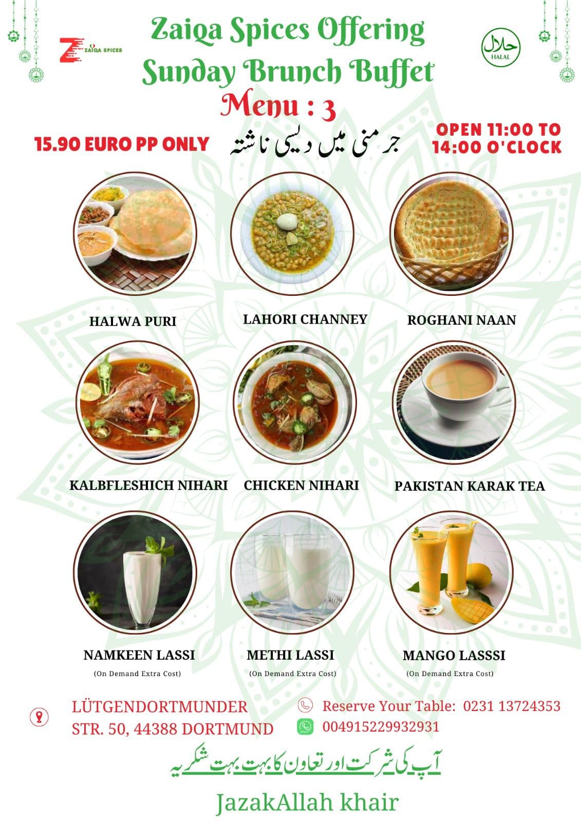 Sonntagsbrunch Buffet — Menü 3